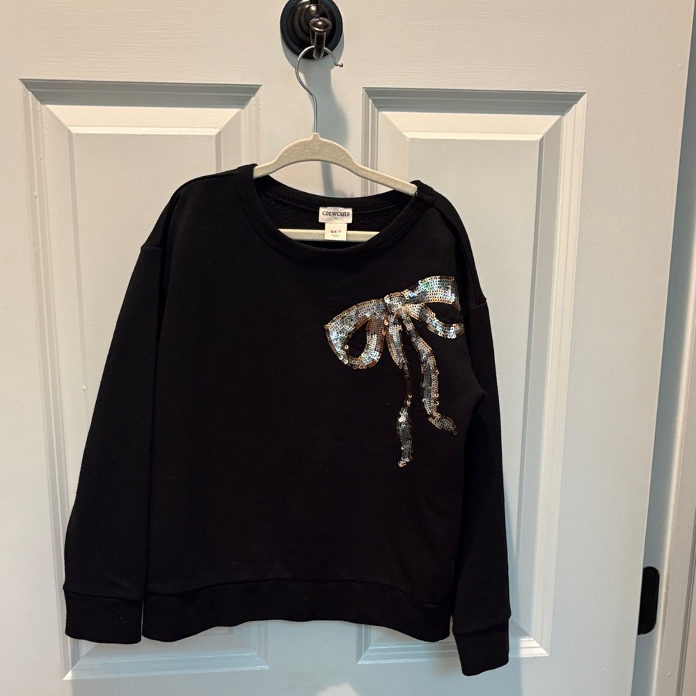 Crewcuts Black Top with Sequin Design